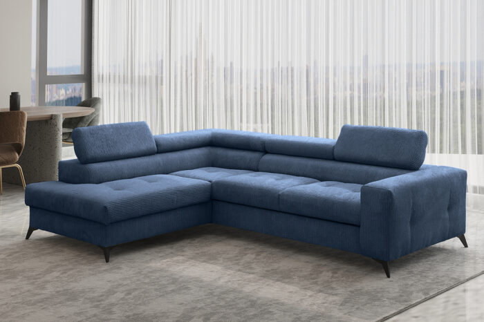 Ecksofa mit schlaffunktion und bettkasten Eckcouch ARCADI Dicker Cord