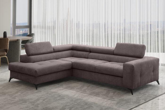 Ecksofa mit schlaffunktion und bettkasten Eckcouch ARCADI Dicker Cord