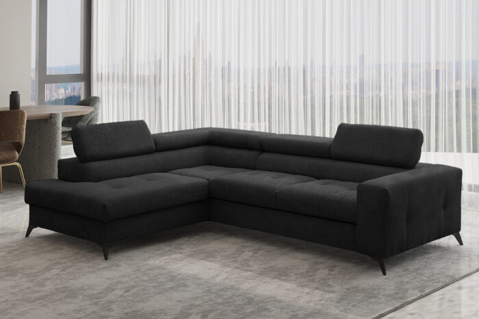 Ecksofa mit schlaffunktion und bettkasten Eckcouch ARCADI Dicker Cord
