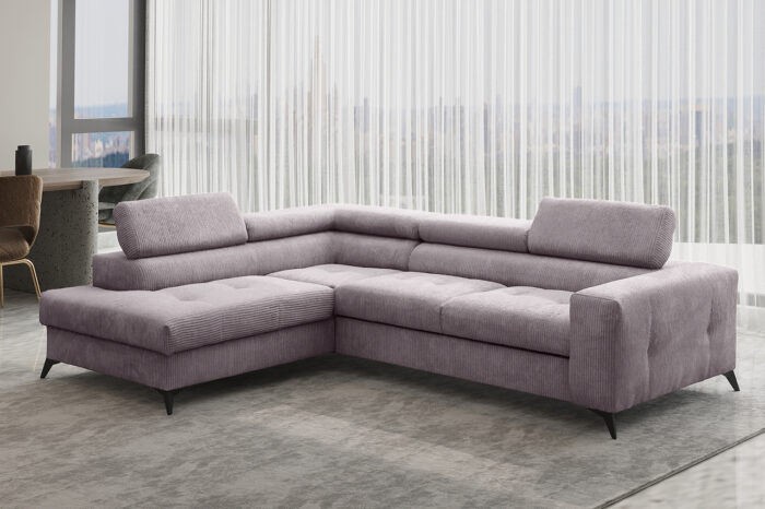 Ecksofa mit schlaffunktion und bettkasten Eckcouch ARCADI Dicker Cord