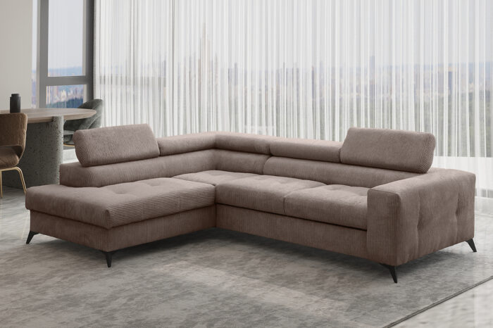 Ecksofa mit schlaffunktion und bettkasten Eckcouch ARCADI Dicker Cord