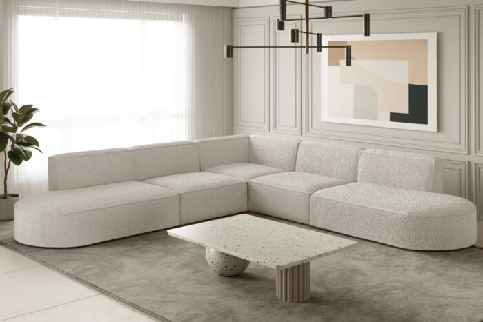 Ecksofa Designer Corner MODENA stoff LOOP in verschiedenen Farben