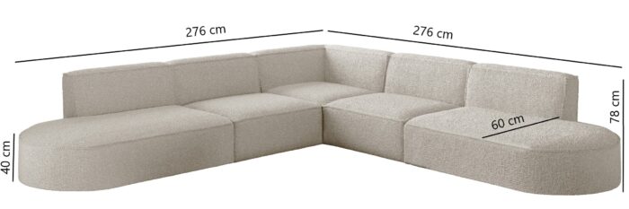 Ecksofa Designer Corner MODENA stoff LOOP in verschiedenen Farben