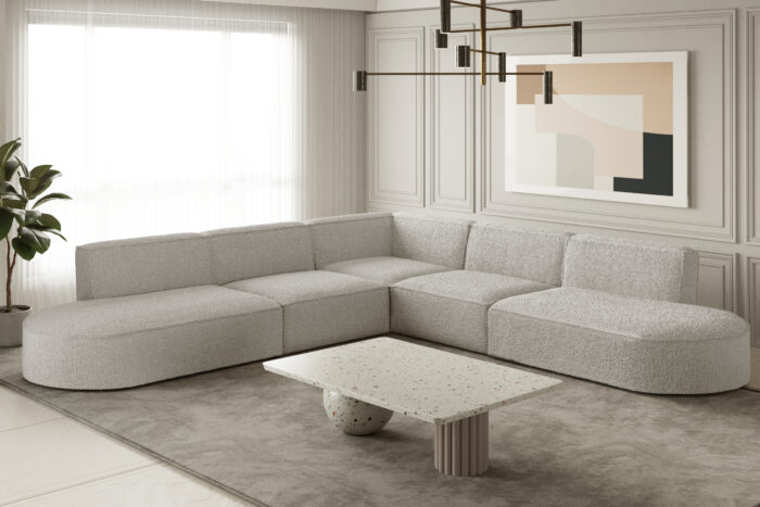 Ecksofa Designer Corner MODENA stoff LOOP in verschiedenen Farben
