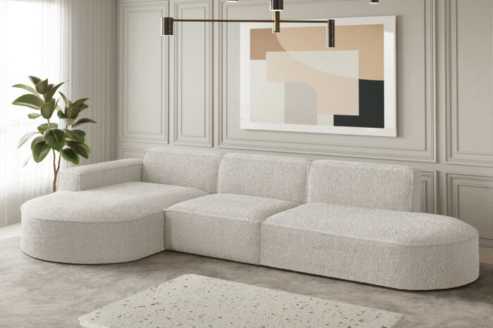Ecksofa Designer, Sofa L form MODENA stoff Loop