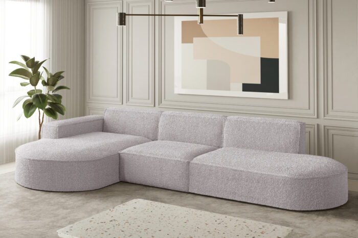 Ecksofa Designer, Sofa L form MODENA stoff Loop
