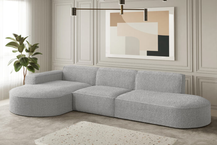 Ecksofa Designer, Sofa L form MODENA stoff Loop