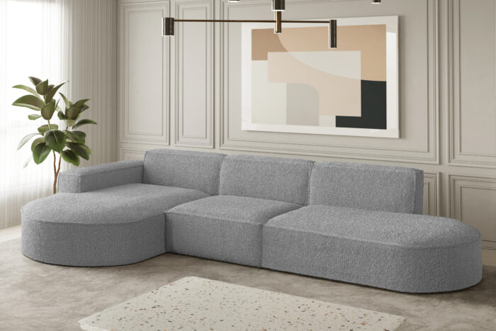 Ecksofa Designer, Sofa L form MODENA stoff Loop