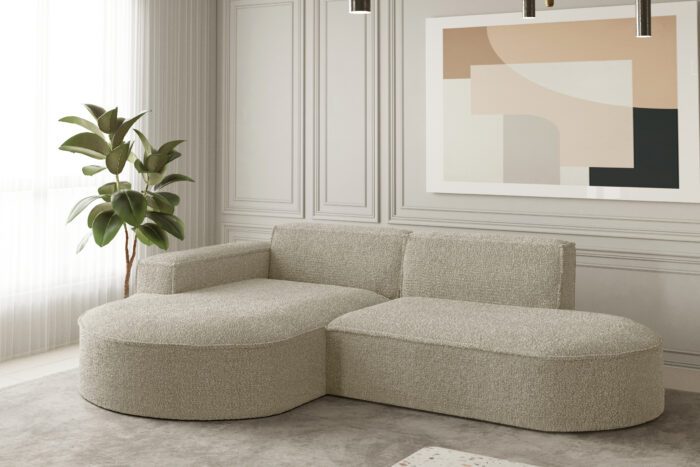 Ecksofa Designer, Sofa L form MODENA STUDIO stoff Loop