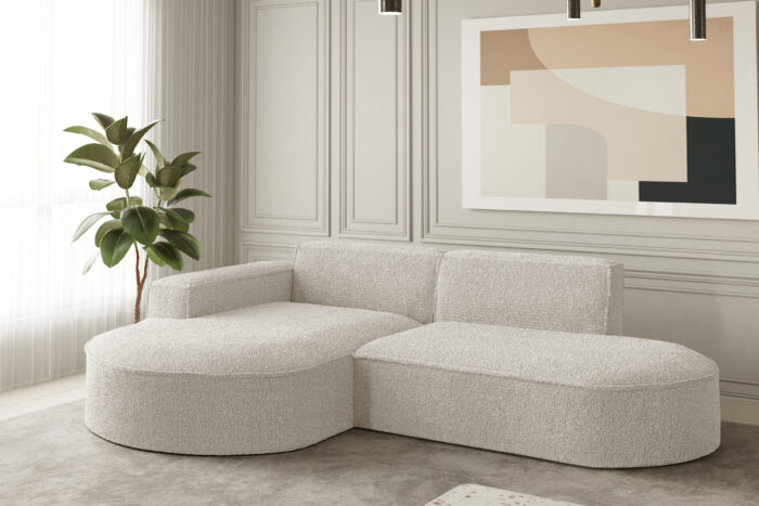 Ecksofa Designer, Sofa L form MODENA STUDIO stoff Loop