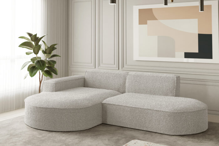 Ecksofa Designer, Sofa L form MODENA STUDIO stoff Loop
