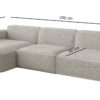 Ecksofa Designer, Sofa L form MODENA stoff Loop