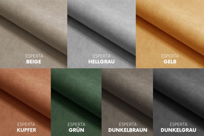 Couchgarnitur Ecksofa mit schlaffunktion und bettkasten FABIO stoff Esperta