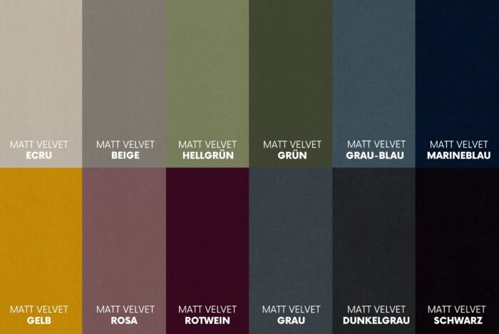 Boxspringbett mit bettkasten und matratze + topper RUGIA Stoff Matt Velvet