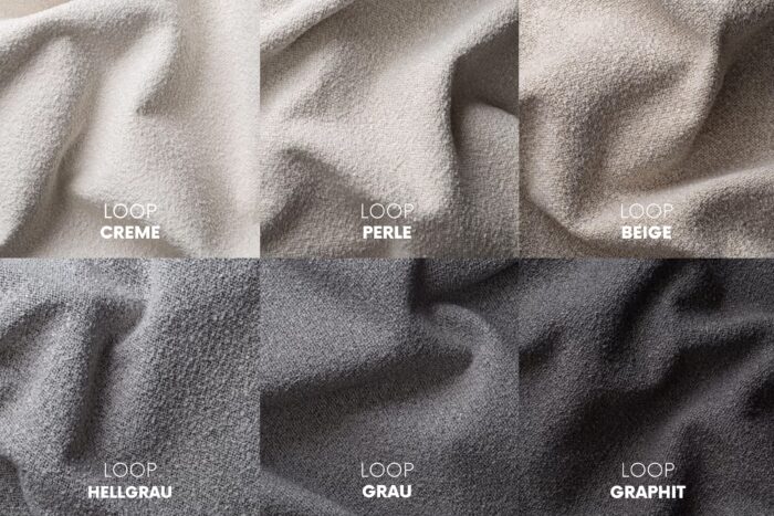 Ecksofa Designer Corner MODENA stoff LOOP in verschiedenen Farben