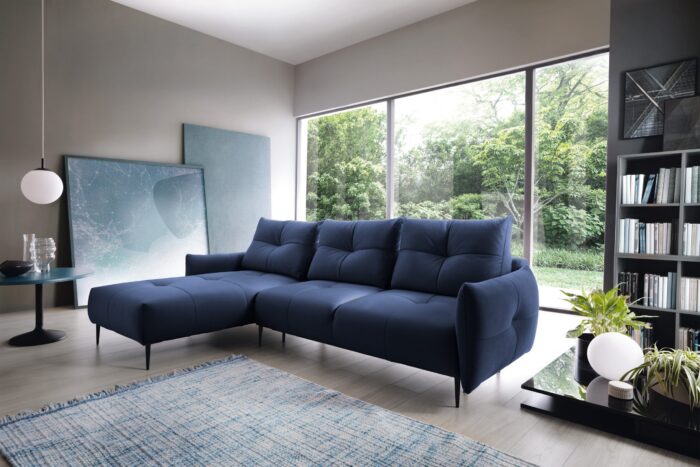 Ecksofa mit schlaffunktion und bettkasten, Desing eckouch SPEZIA stoff Solar