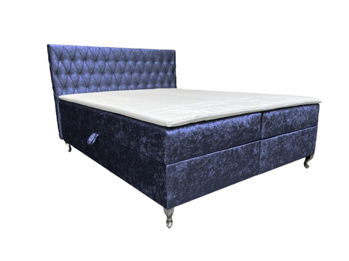 Boxspringbett mit bettkasten und matratze+topper, Schlafzimmerbett GLACIO Schwarz