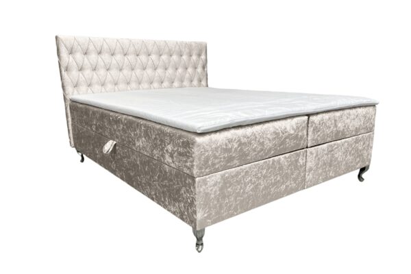 Boxspringbett mit bettkasten und matratze+topper, Schlafzimmerbett GLACIO Schwarz