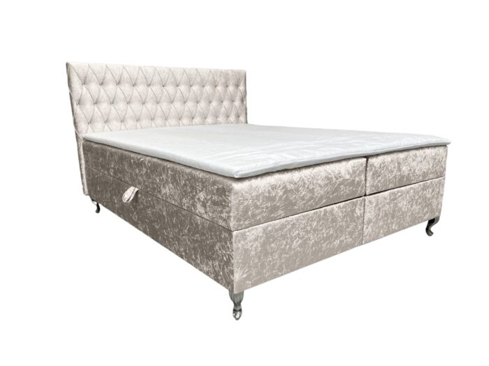 Boxspringbett mit bettkasten und matratze+topper, Schlafzimmerbett GLACIO Schwarz