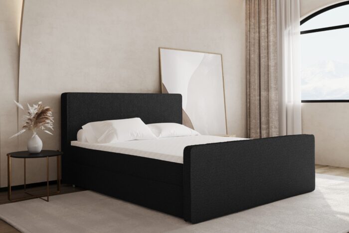 Boxspringbett mit bettkasten matratze topper LAGUNE stoff Loop viele Farben