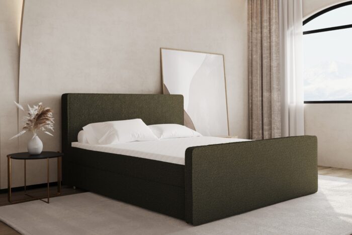 Boxspringbett mit bettkasten matratze topper LAGUNE stoff Loop viele Farben