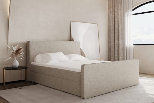 Boxspringbett mit bettkasten matratze topper LAGUNE stoff Loop viele Farben