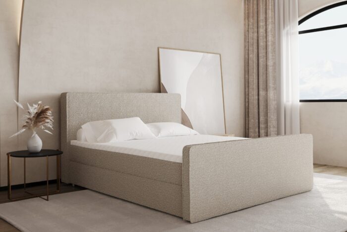 Boxspringbett mit bettkasten matratze topper LAGUNE stoff Loop viele Farben