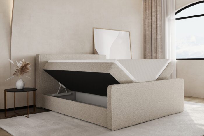 Boxspringbett mit bettkasten matratze topper LAGUNE stoff Loop viele Farben