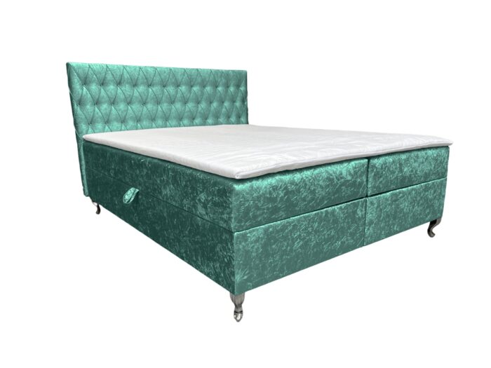 Boxspringbett mit bettkasten und matratze+topper, Schlafzimmerbett GLACIO Schwarz