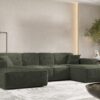 Ecksofa U, Eckcouch 342cm Large Medium, Gestepptes Eckcouch PULA stoff Antic