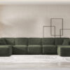 Ecksofa, Eckcouch U Extra Large 462cm, Gestepptes Eckcouch PULA stoff Antic