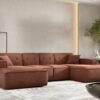 Ecksofa U, Eckcouch 342cm Large Medium, Gestepptes Eckcouch PULA stoff Opera Velvet
