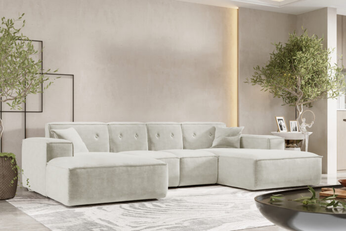 Ecksofa U Eckcouch 342cm Large Medium PULA stoff Perfect Harmony