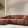 Ecksofa Eckcouch, Ecksofa L-form, Gestepptes Eckcouch PULA stoff Opera Velvet