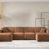 Ecksofa U Medium Eckcouch 379cm, Gestepptes Eckcouch PULA stoff Antic