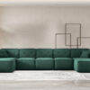 Ecksofa, Eckcouch U Extra Large 462cm, Gestepptes Eckcouch PULA stoff Opera Velvet