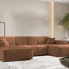 Ecksofa U, Eckcouch 342cm Large Medium, Gestepptes Eckcouch PULA stoff Antic
