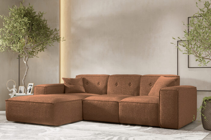 Ecksofa, Eckcouch, Ecksofa L-Form, Gestepptes Eckcouch PULA stoff Antic