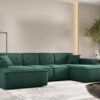 Ecksofa U, Eckcouch 342cm Large Medium, Gestepptes Eckcouch PULA stoff Opera Velvet