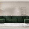 Ecksofa, Eckcouch U Extra Large 462cm, Gestepptes Eckcouch PULA stoff Opera Velvet