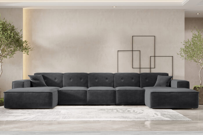 Ecksofa, Eckcouch U Extra Large 462cm PULA stoff Perfect Harmony