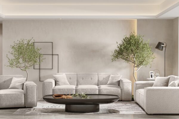 Wohnlandschaft 3+2+1 Sofagarnitur, Gestepptes Sofagarnitur PULA stoff Antic