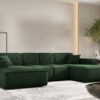 Ecksofa U, Eckcouch 342cm Large Medium, Gestepptes Eckcouch PULA stoff Opera Velvet
