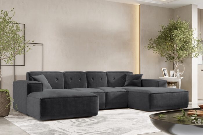 Ecksofa U Eckcouch 342cm Large Medium PULA stoff Perfect Harmony