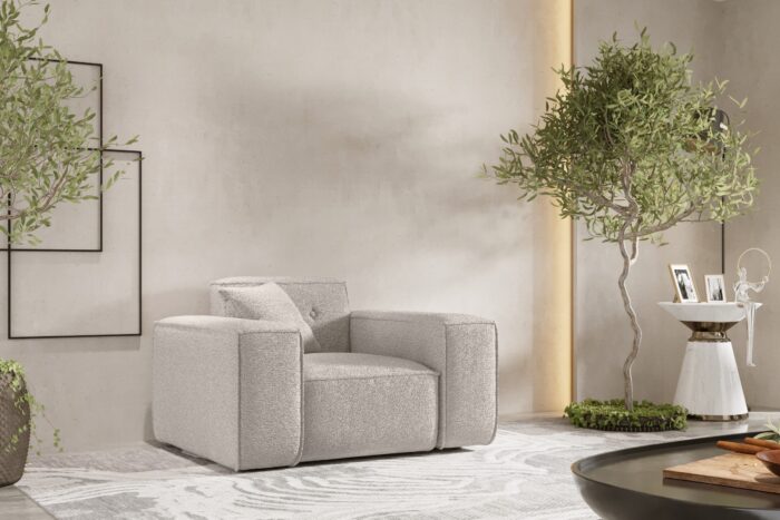 Sofa, Sessel Einsitzersofa, Gestepptes Sofa PULA stoff Antic