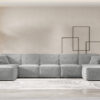 Ecksofa, Eckcouch U Extra Large 462cm, Gestepptes Eckcouch PULA stoff Antic