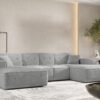 Ecksofa U, Eckcouch 342cm Large Medium, Gestepptes Eckcouch PULA stoff Antic