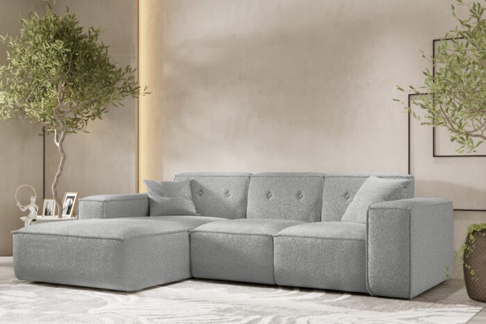 Ecksofa, Eckcouch, Ecksofa L-Form, Gestepptes Eckcouch PULA stoff Antic