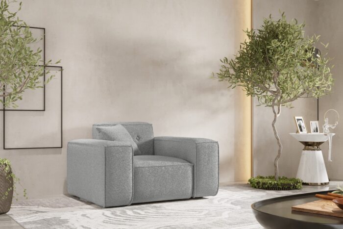 Sofa, Sessel Einsitzersofa, Gestepptes Sofa PULA stoff Antic