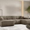 Ecksofa U, Eckcouch 342cm Large Medium, Gestepptes Eckcouch PULA stoff Opera Velvet